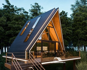 Relocatable Aluminum A-Frame Prefab House Demountable Villa Cabin